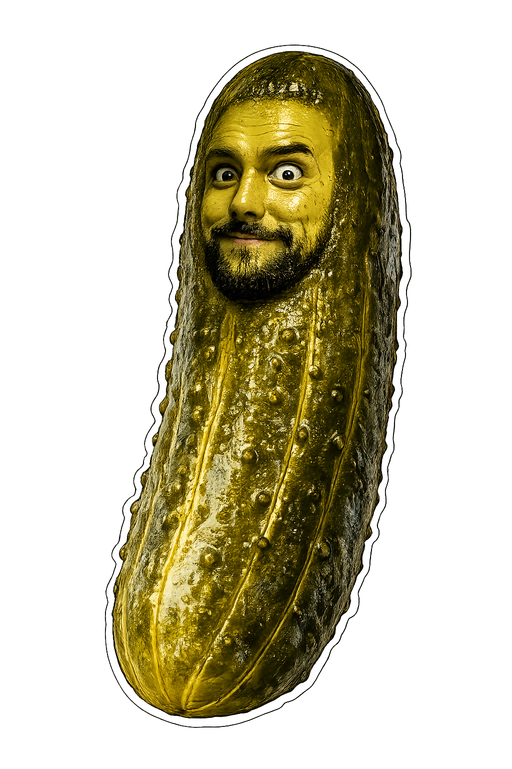 A pickle with a person’s face